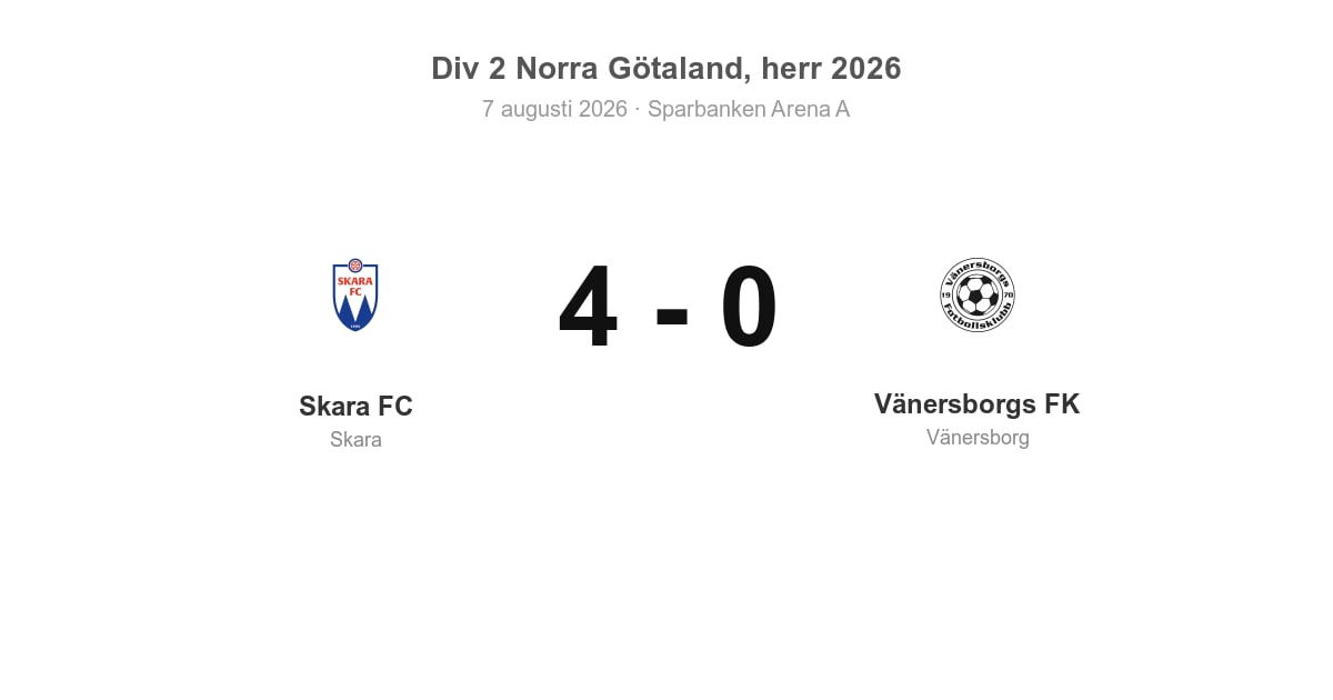Vinst för Skara FC hemma mot Vänersborgs FK (4–0)