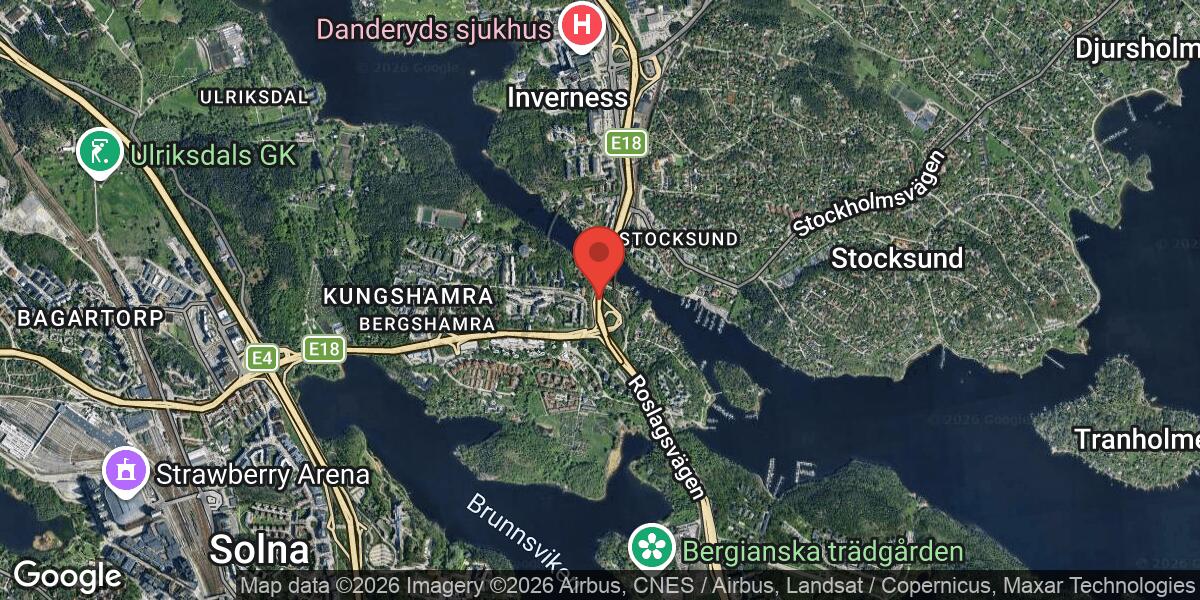 Olycka med tungt fordon på E18 vid Trafikplats Bergshamra