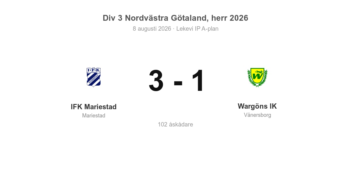 Seger för IFK Mariestad hemma mot Wargöns IK
