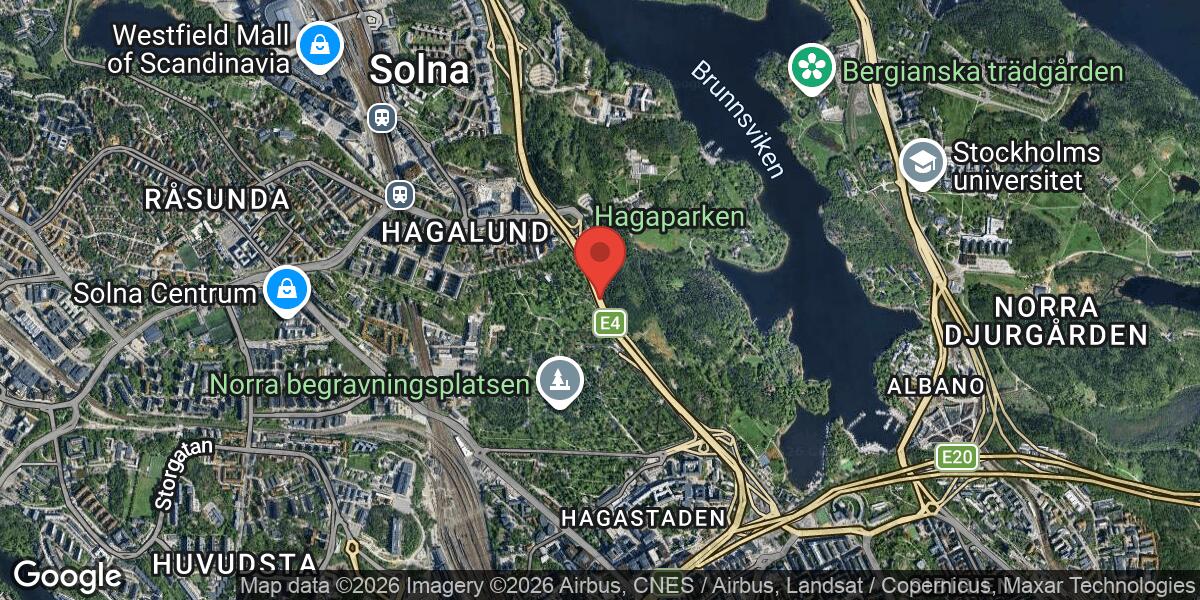 Fordonshaveri på E4 vid Trafikplats Haga Norra i riktning mot Uppsala