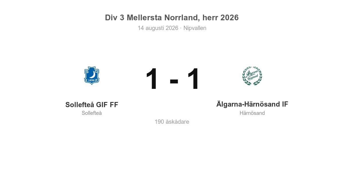 Oavgjort för Älgarna-Härnösand i bortamatch mot Sollefteå