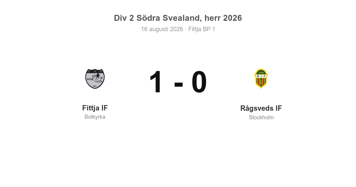 Vinst för Fittja i hemmamatch mot Rågsveds