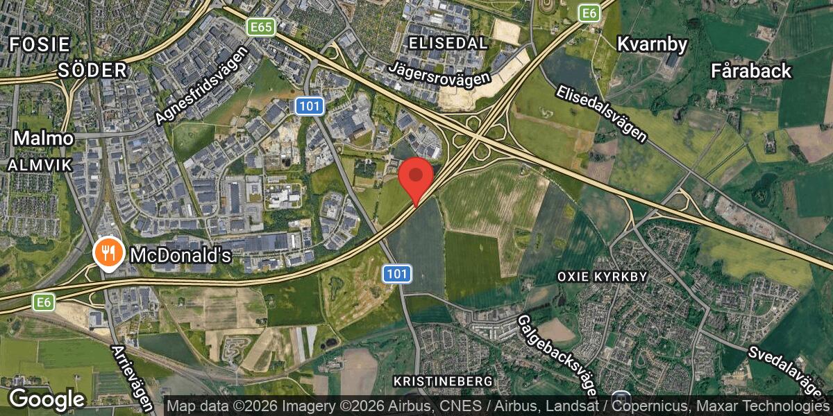 Vägarbete på av- och påfarter vid Trafikplats Fredriksberg på E6 i Malmö