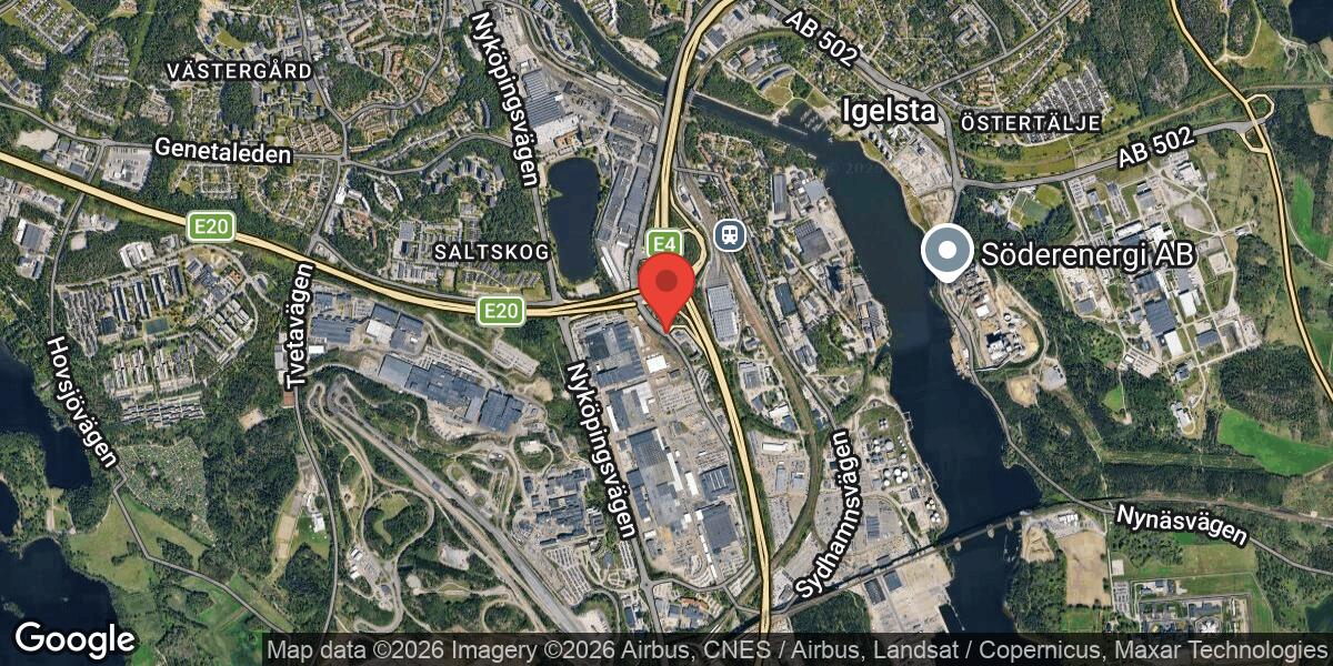 Bärgning på E20 mellan Saltskog V och Saltskog Ö påverkar trafiken mot Södertälje