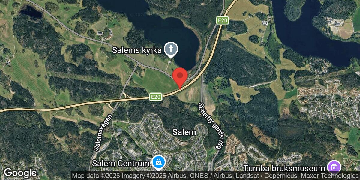 Fordonshaveri på E4 vid Salem påverkar trafiken mot Södertälje