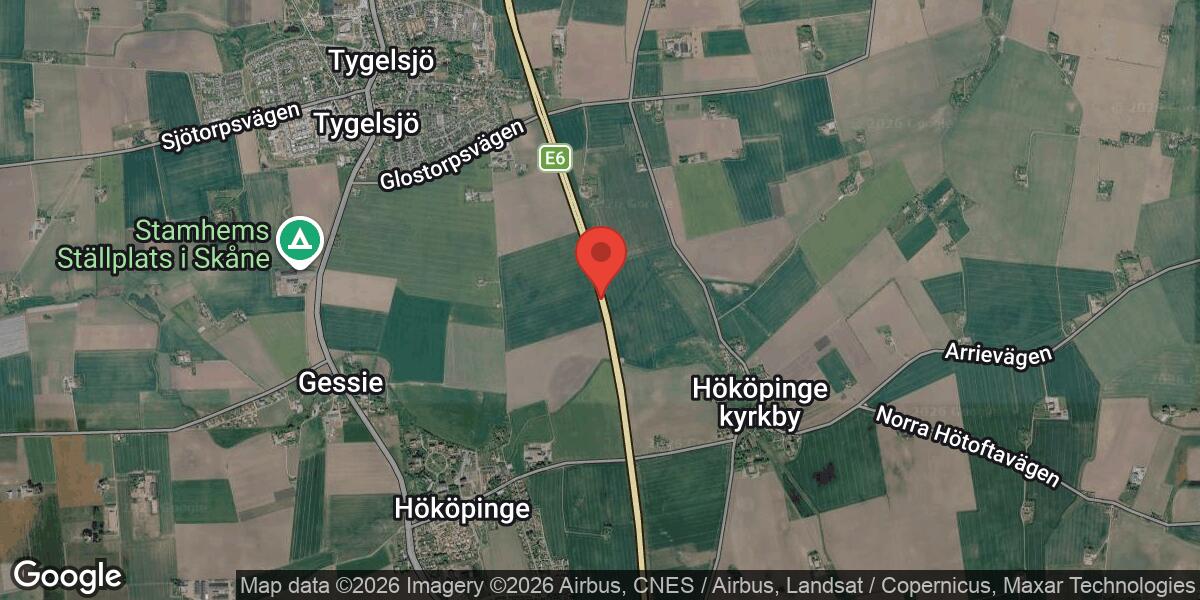 Vägarbete på E6 mellan Trafikplats V Klagstorp och Vellinge N2 påverkar trafiken mot Trelleborg