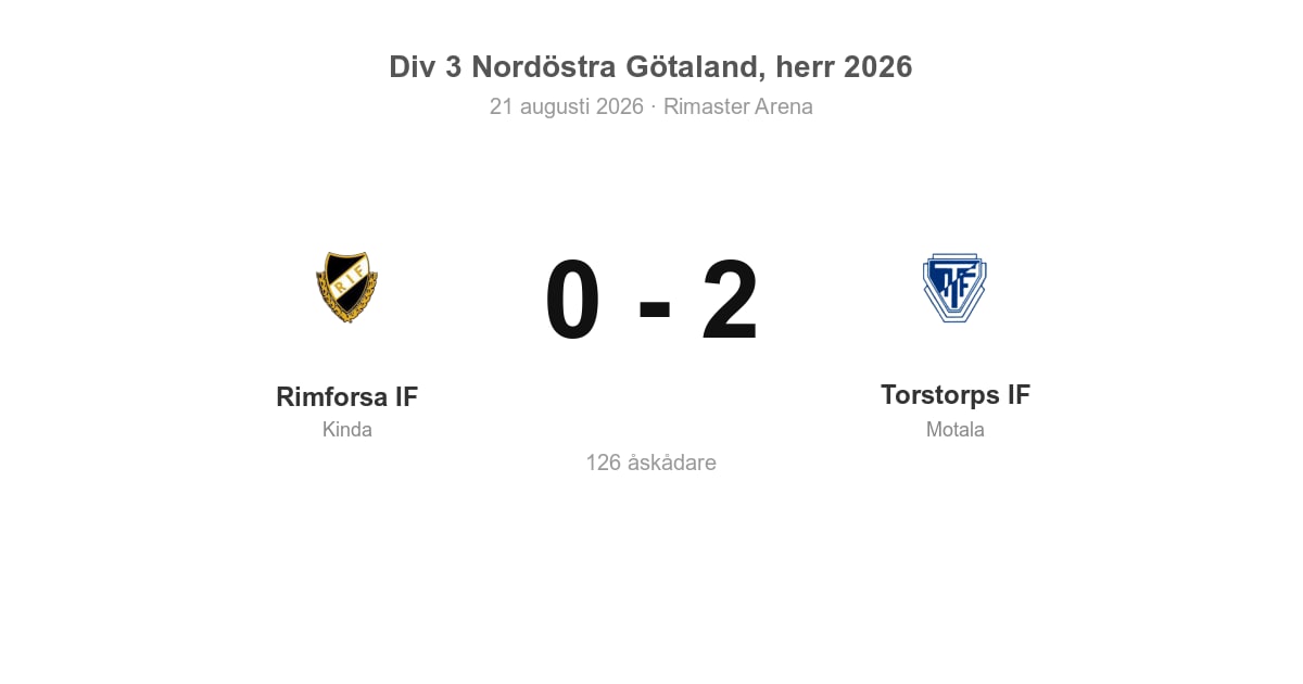 Vinst för Torstorps i bortamatch mot Rimforsa
