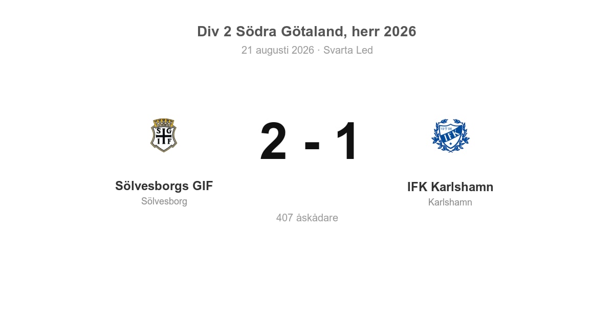 Vinst för Sölvesborg hemma mot IFK Karlshamn