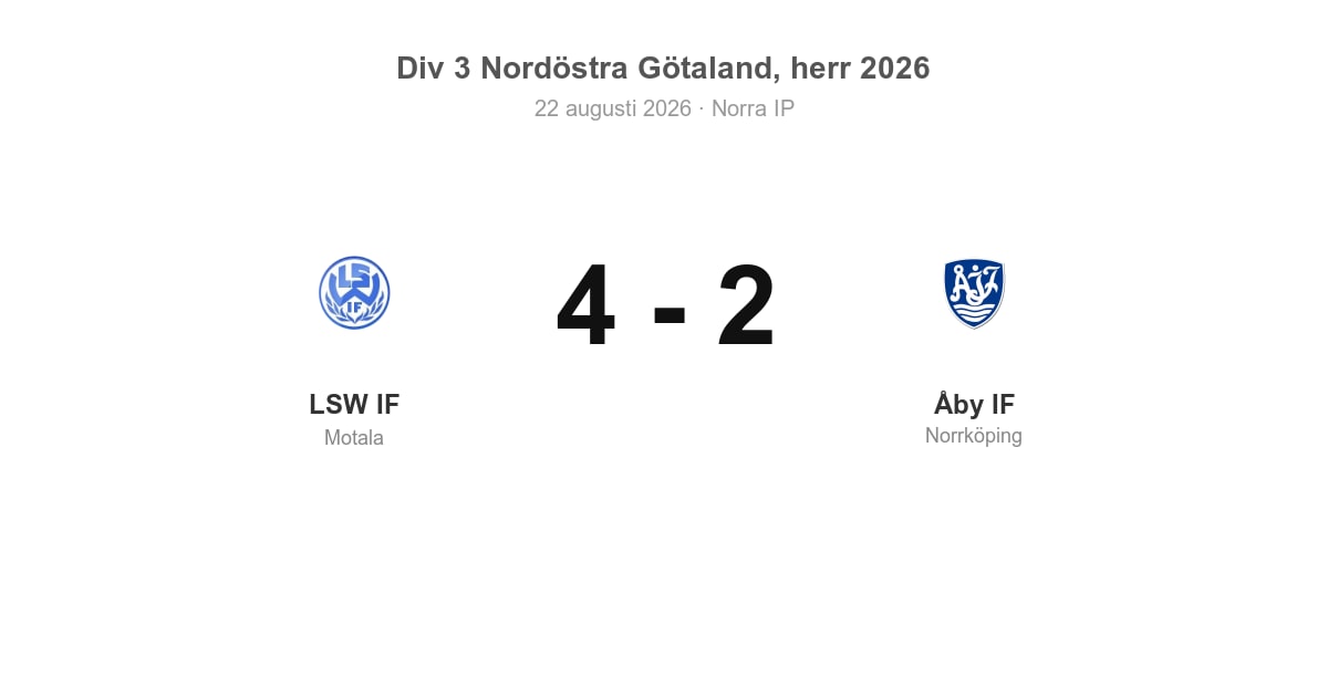 Vinst för LSW IF hemma mot Åby IF
