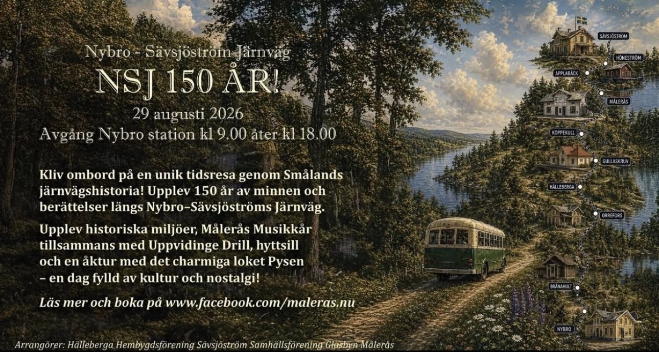 NSJ 150 år – historisk resa längs Nybro–Sävsjöström