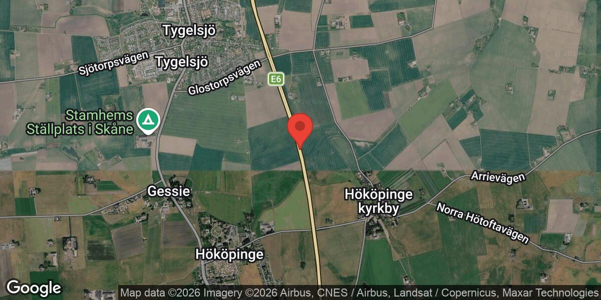Omfattande brand påverkar E6 mellan Vellinge och V Klagstorp