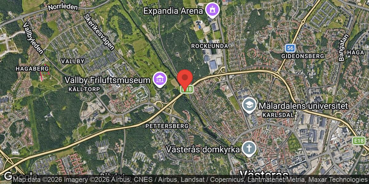 Föremål på vägen orsakade stor påverkan på E18 mellan Vallbymotet och Rocklundamotet