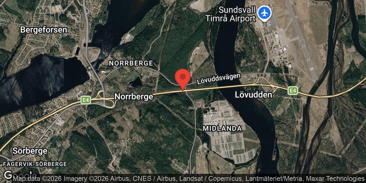 Fordonshaveri begränsar framkomligheten på E4 vid Midlanda