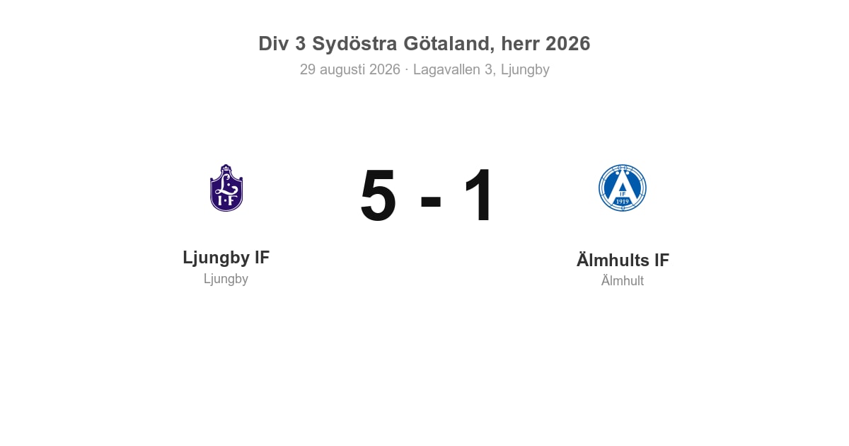 Vinst för Ljungby hemma mot Älmhults IF