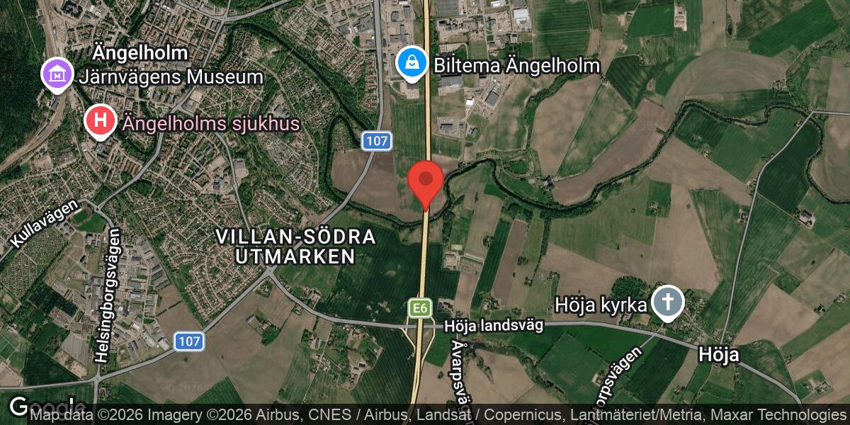 Olycka med tungt fordon på E6 mellan Rebbelberga och Höja