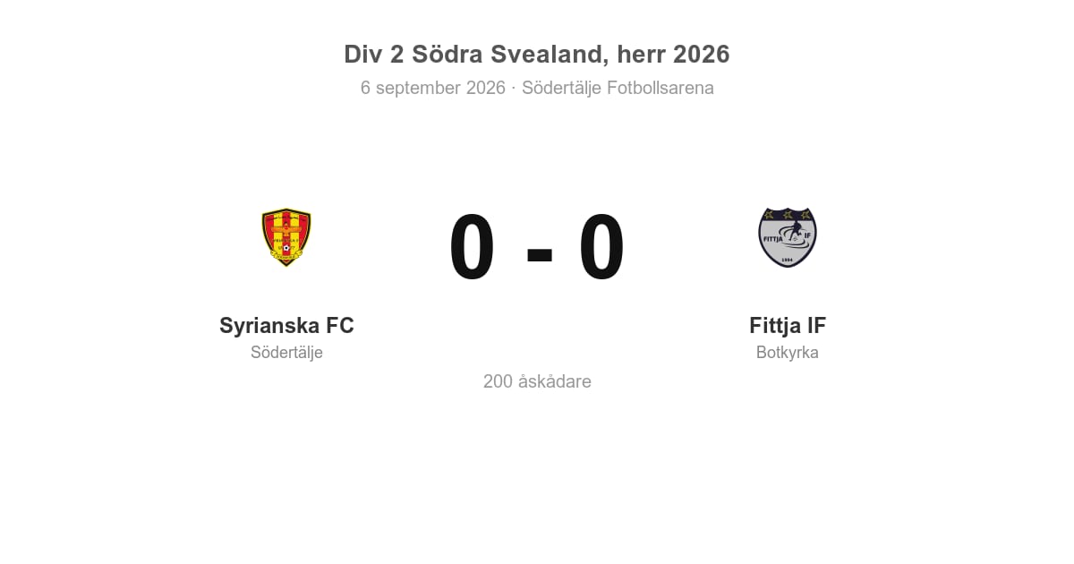 Oavgjort för Fittja IF i bortamatch mot Syrianska FC