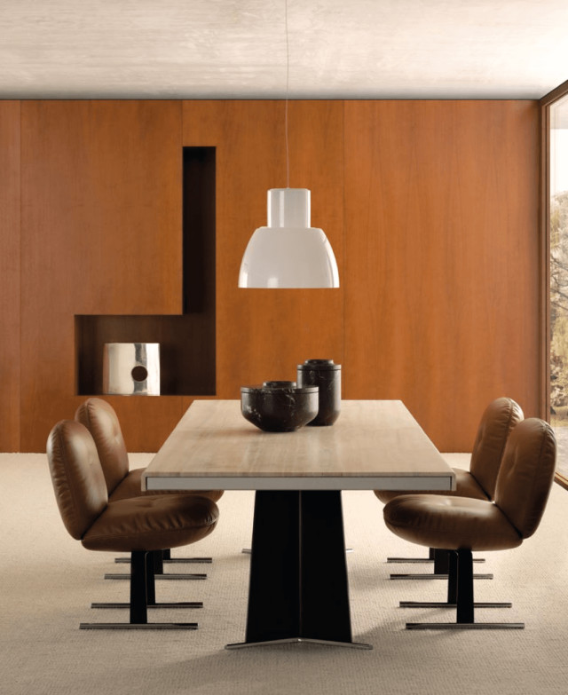 Minotti Libra eetkamertafel aanzocht kopse kant