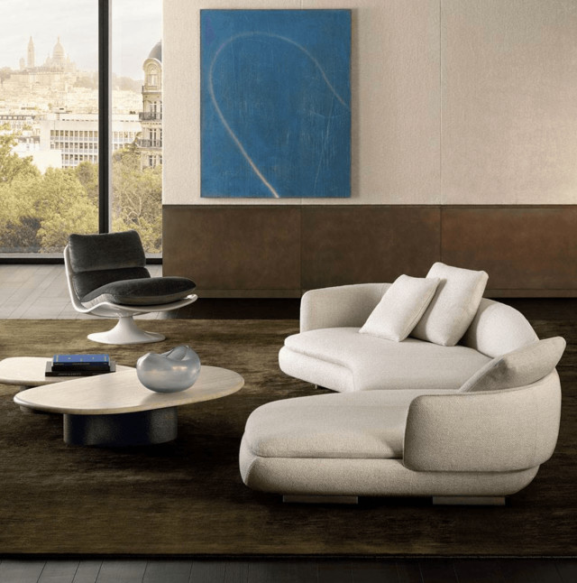 Minotti Vivienne in licht stoffen bekleding