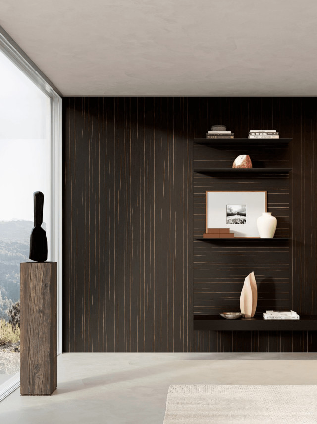 Porro Layer wandpanelen uitgevoerd in hout