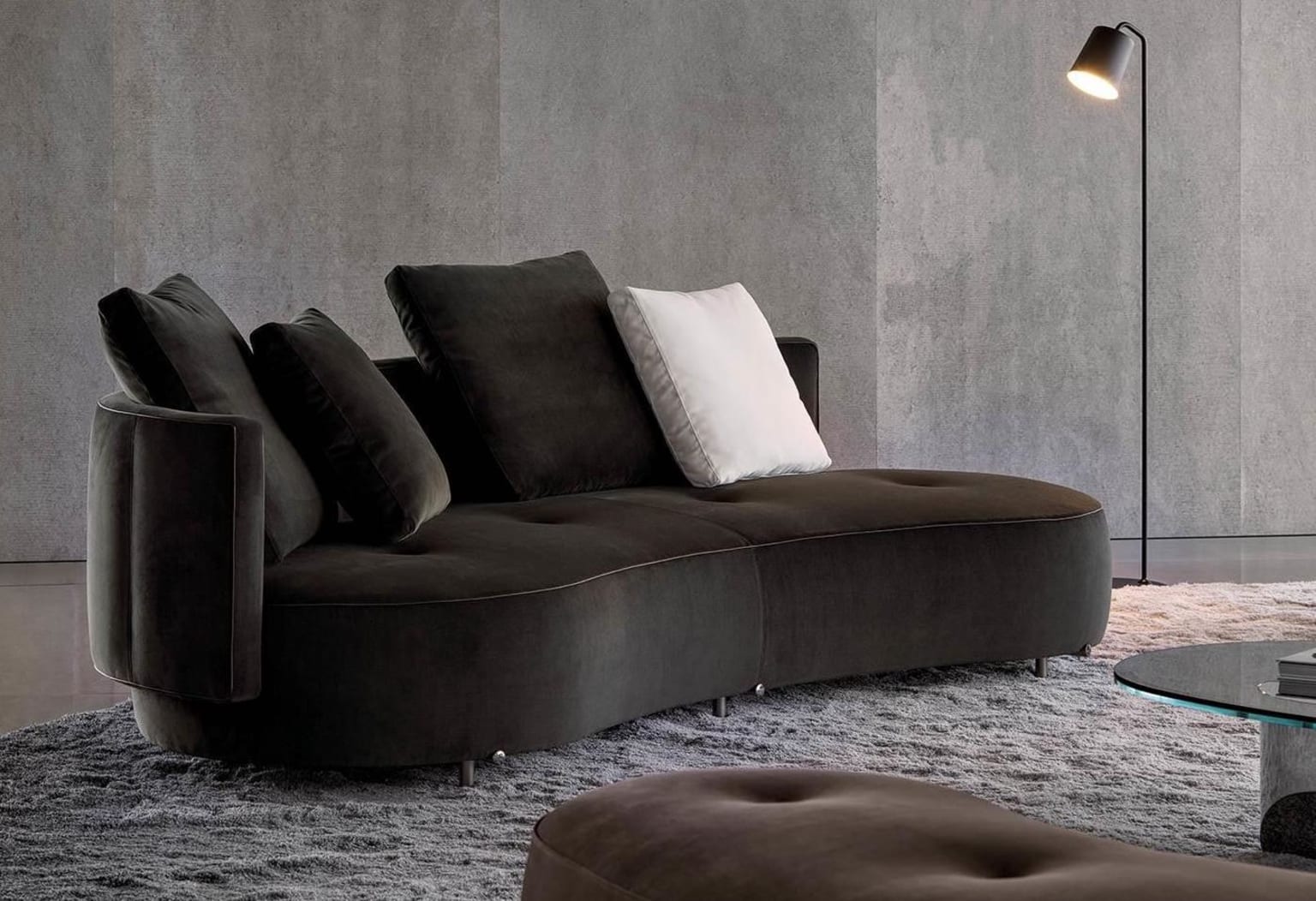 Minotti Torii Bold chaise longue in stof Hunt