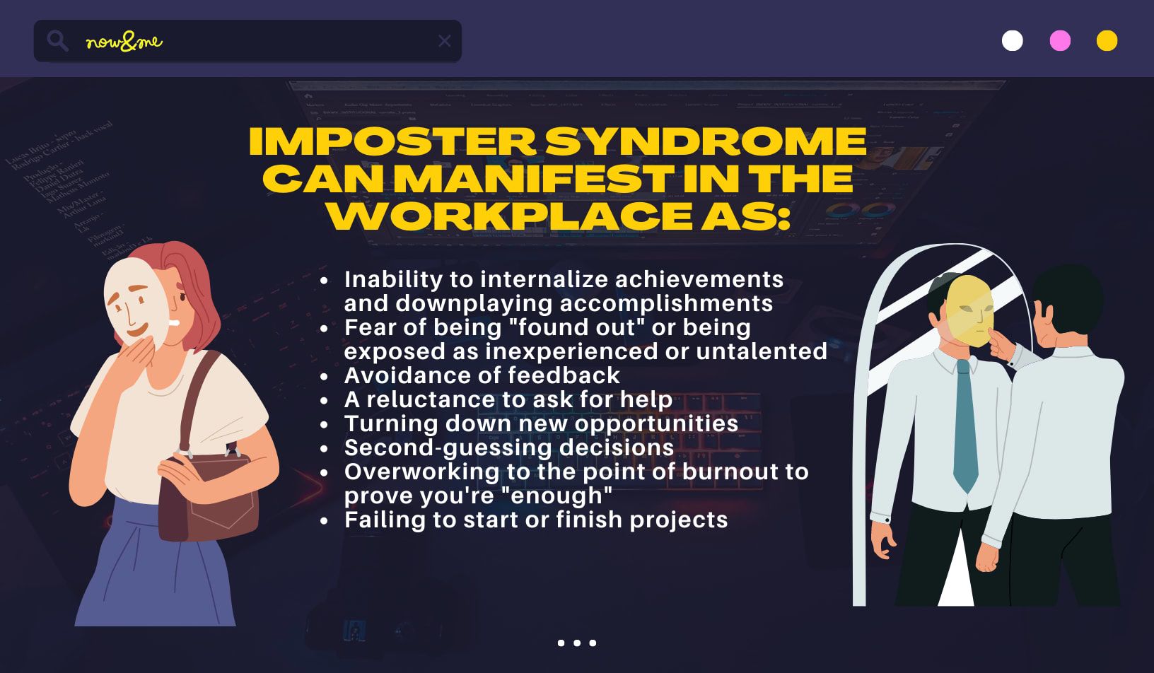 imposter syndrome can manifest at the workplace as the following