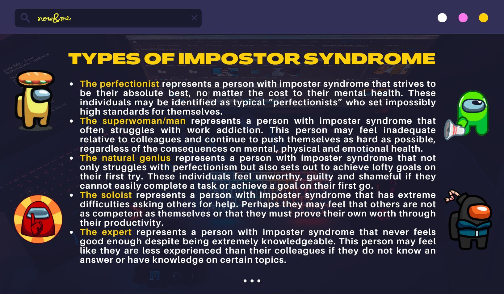 types of imposter syndrome