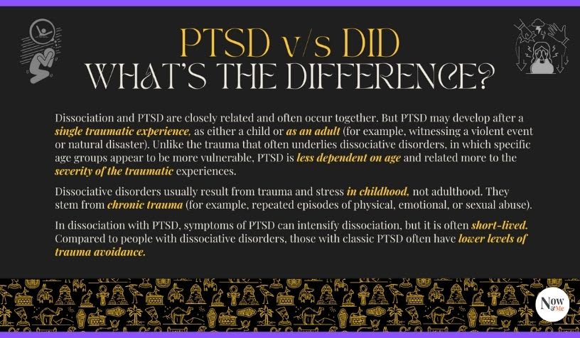 ptsd vs did difference