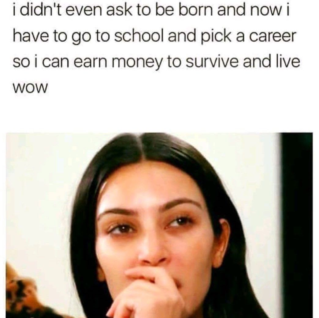 Kim Kardashian meme on adulting