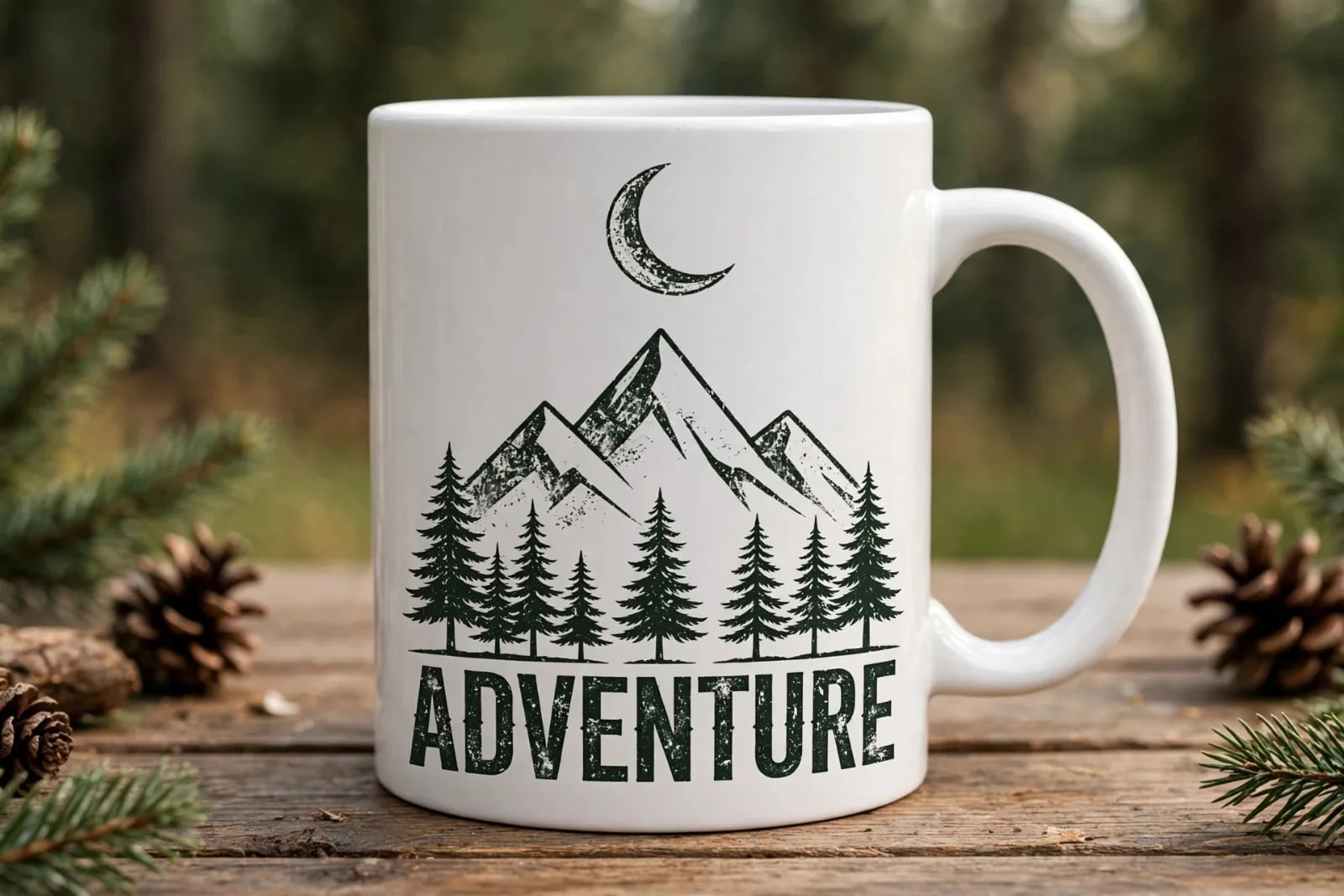 Adventure Mountain PNG, Outdoor Camping Shirt Design, Forest Moon (preview 3 of 4)