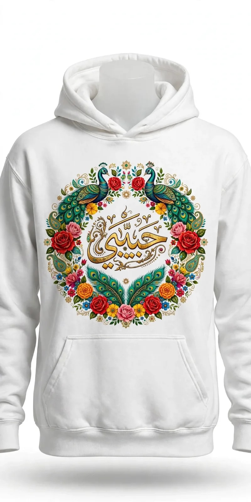 Habibi Arabic Calligraphy Peacock Wreath PNG, Truck Art PNG (preview 5 of 6)