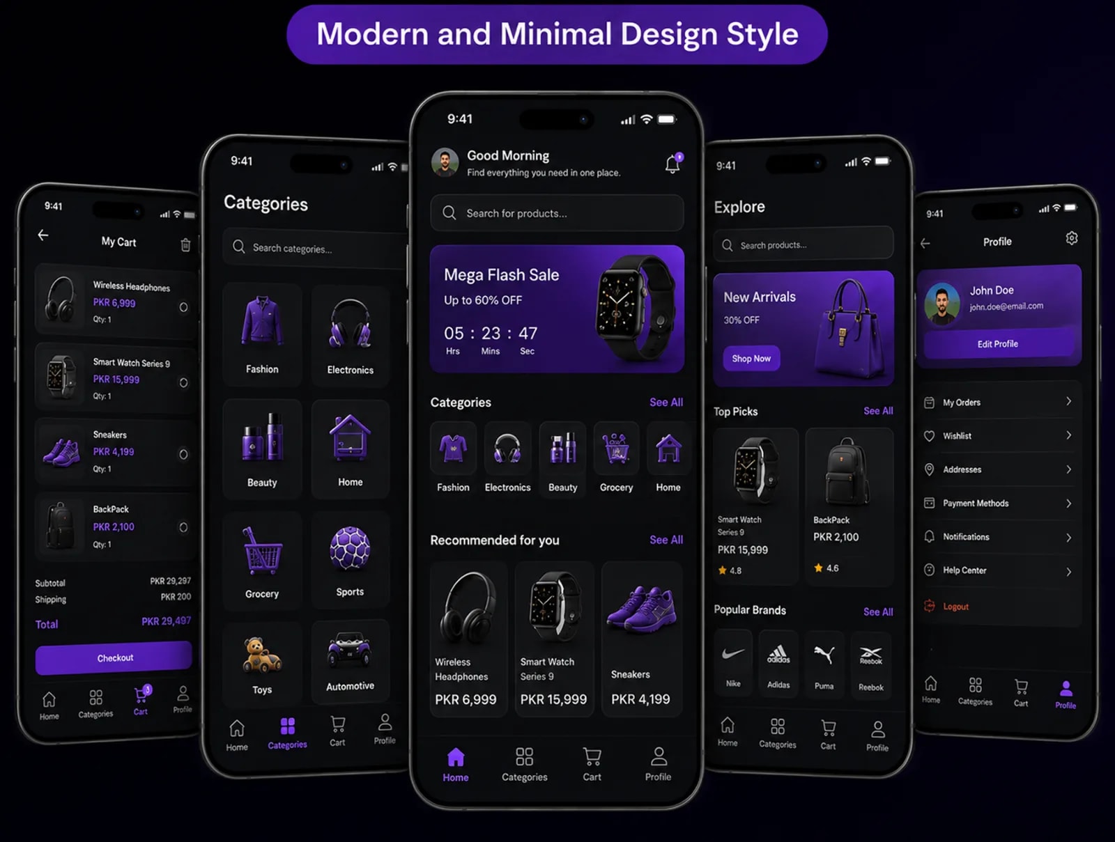 NovaMart – Premium E-Commerce Mobile App UI Kit (preview 2 of 6)