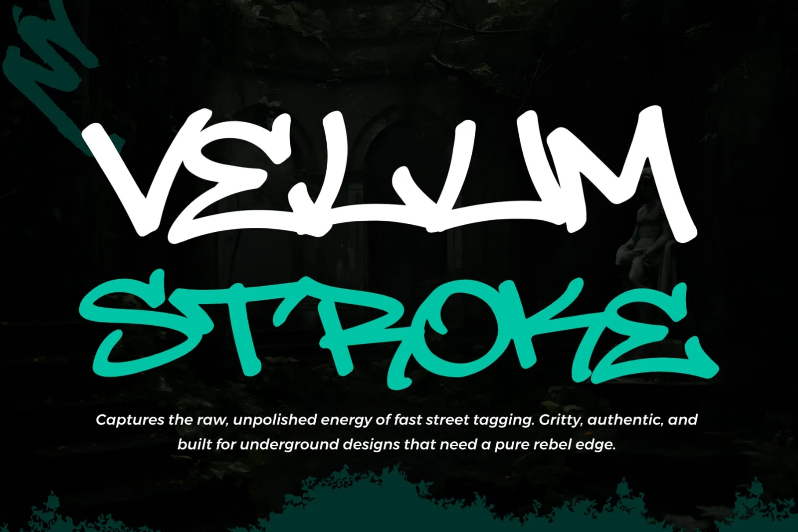 Velum Stroke – Raw Handwritten Graffiti Font (preview 1 of 6)