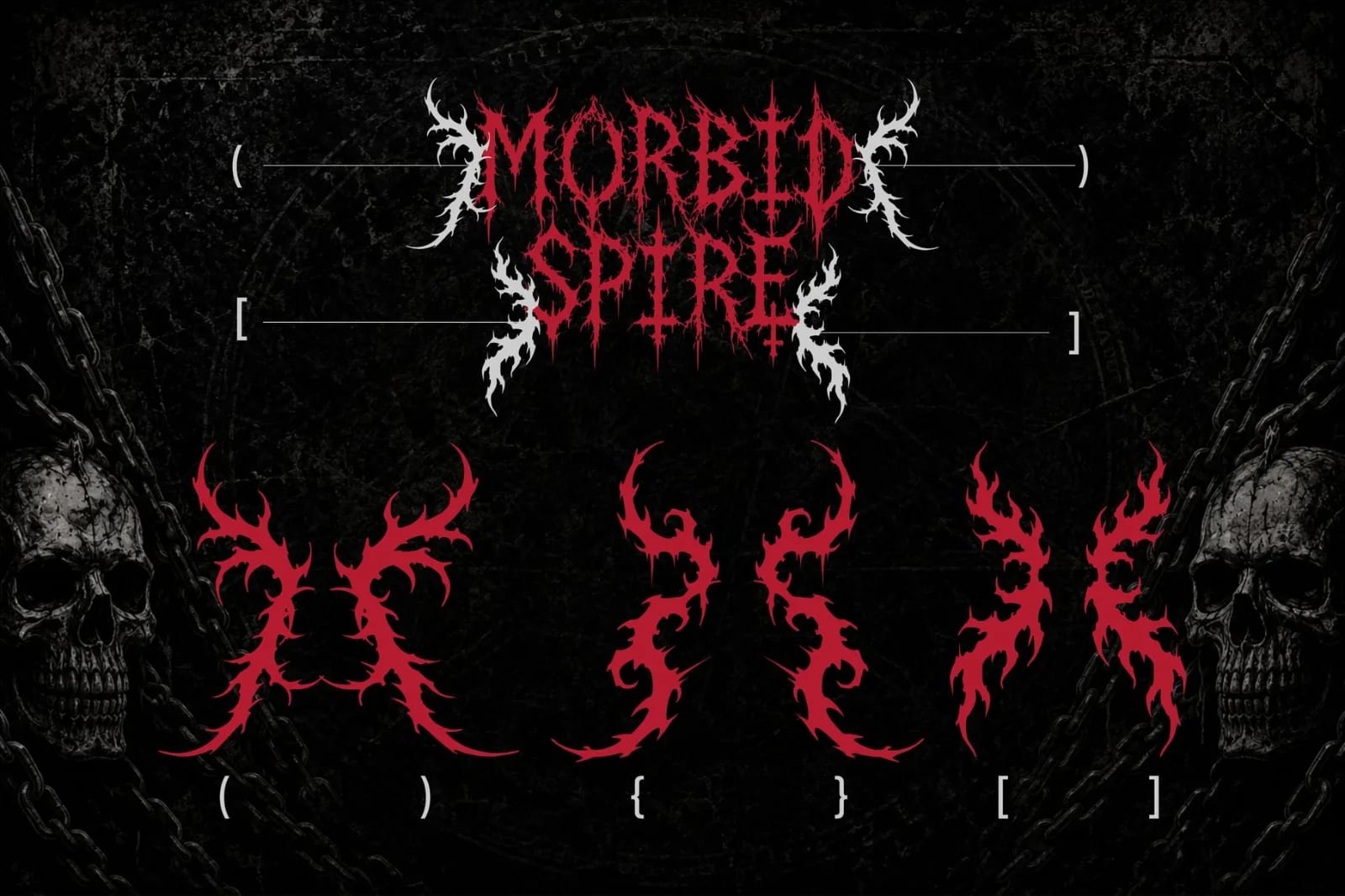 Morbid Spire – Death Metal Font | Brutal Blackletter Display Typeface (preview 3 of 6)