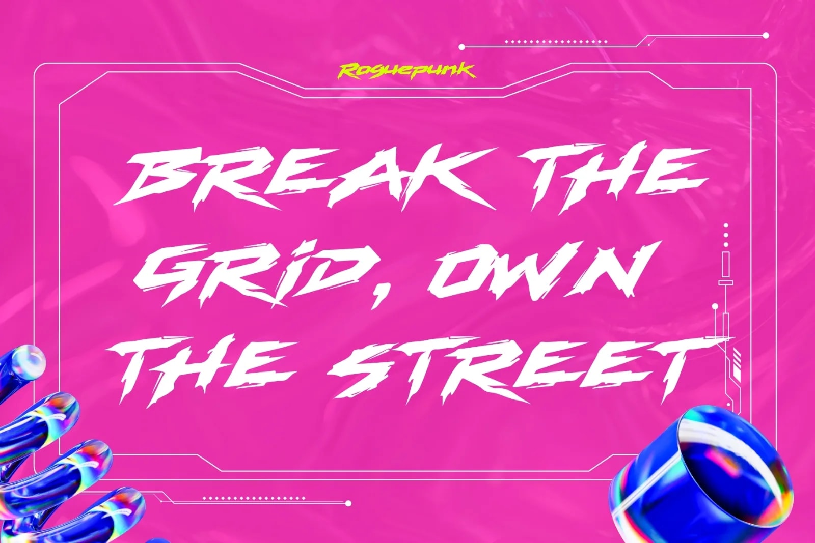 Roguepunk – Cyberpunk Graffiti Font (preview 2 of 6)