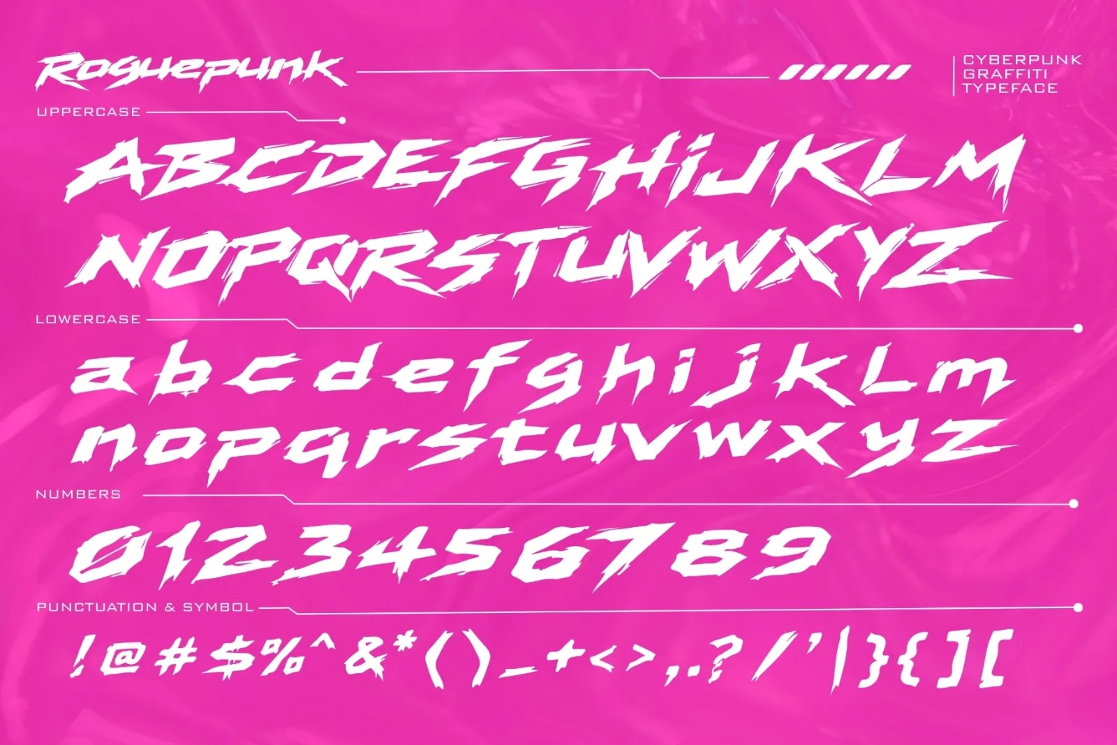 Roguepunk – Cyberpunk Graffiti Font (preview 6 of 6)