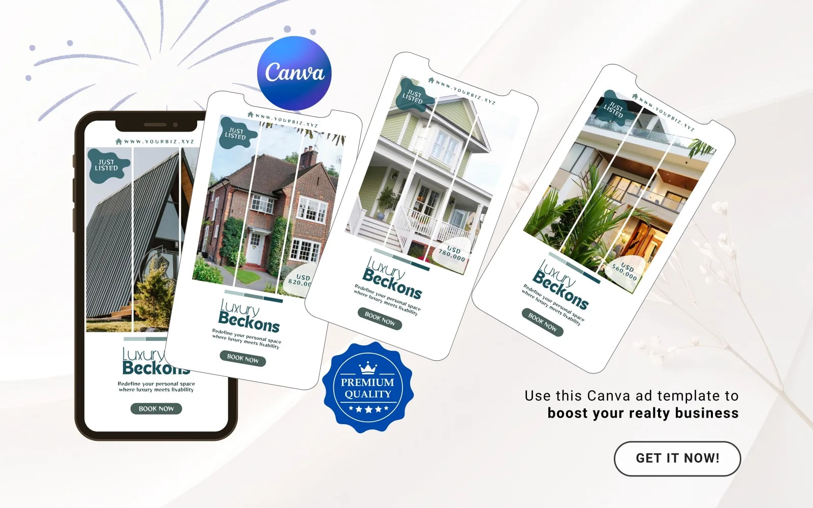 Just Listed Canva Animated Real Estate Template - Editable Video Ad (preview 5 of 6)