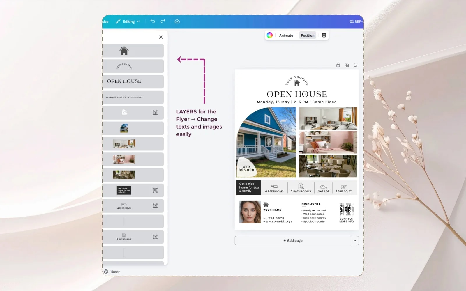 Luxury Printable Open House Flyer Template Canva (preview 2 of 4)
