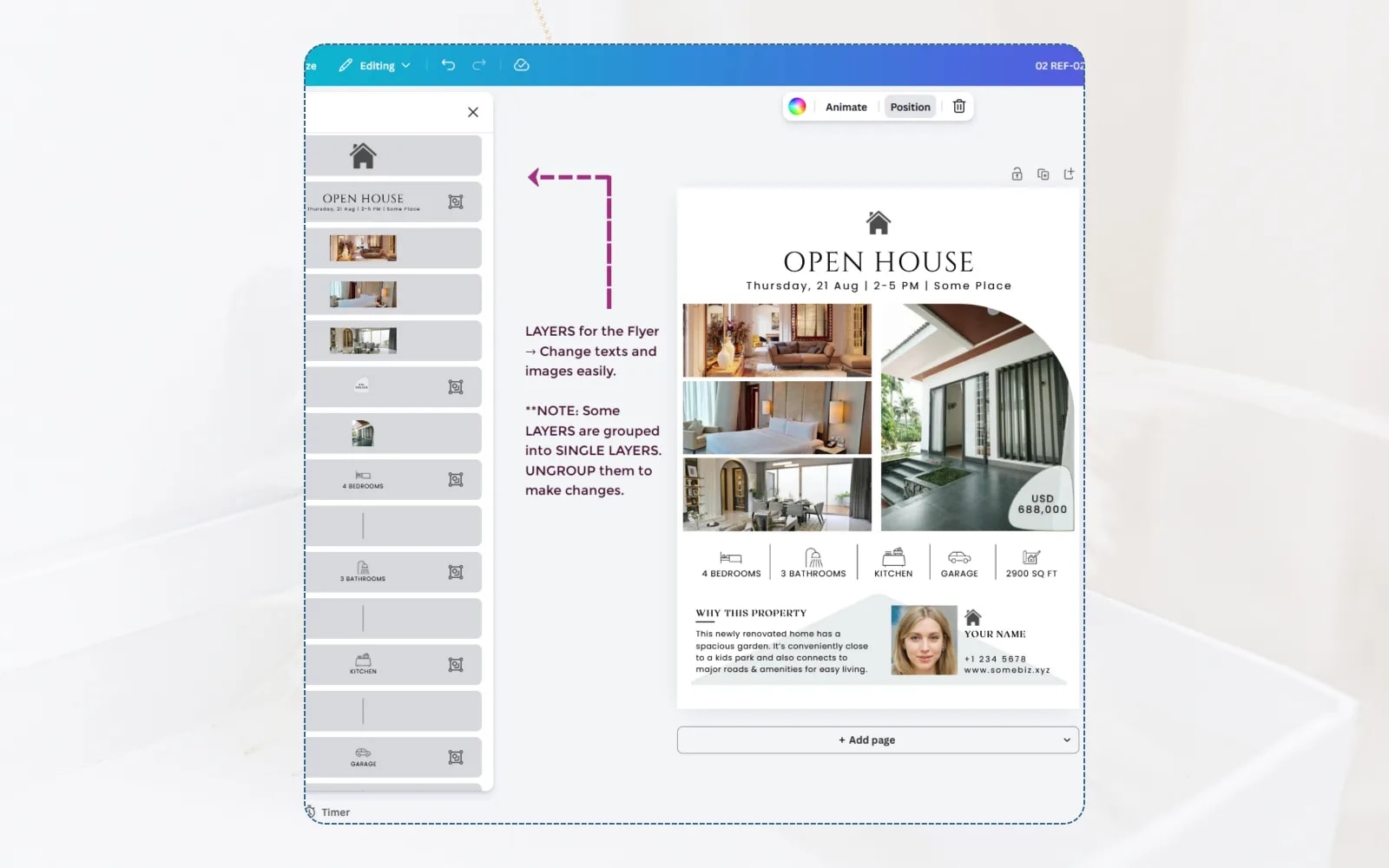 Modern Real Estate Open House Canva Flyer Template (preview 2 of 4)
