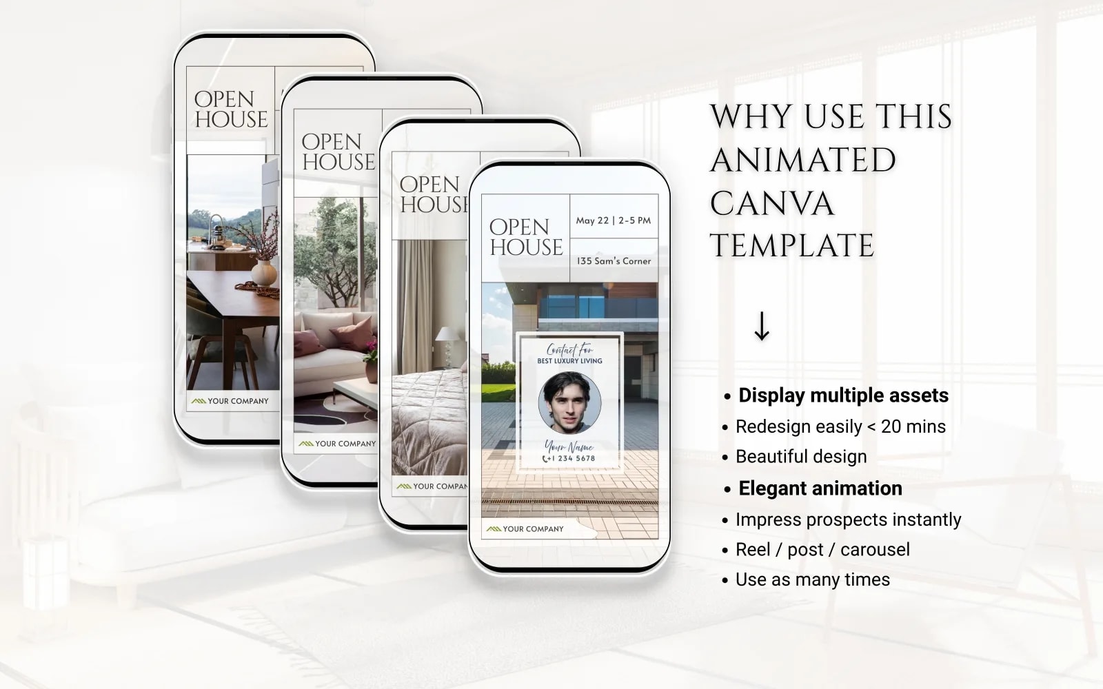 Open House Invitation Video - Canva Real Estate Template (preview 4 of 6)