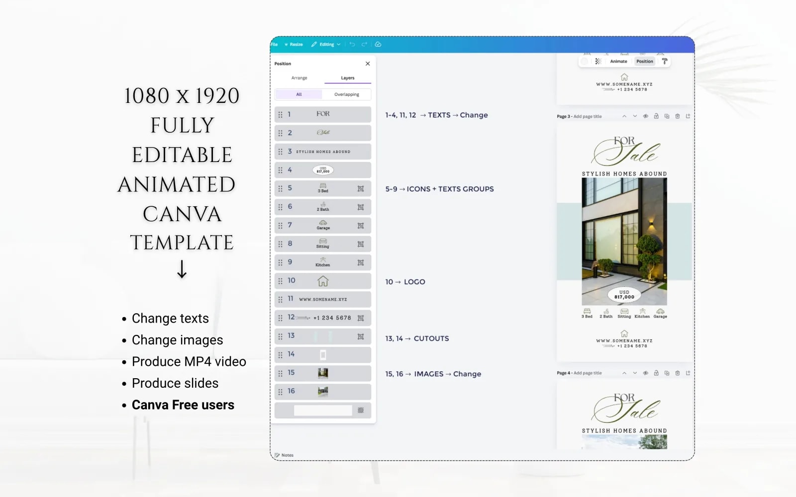 Luxury Modern Homes Video Ad Canva Real Estate Template (preview 2 of 6)