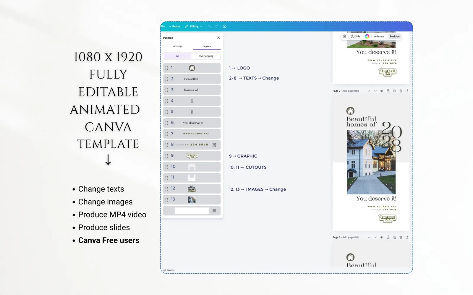 Real Estate Multi-Item Canva Video Reels Template - Elegantly Animated (preview 2 of 6)