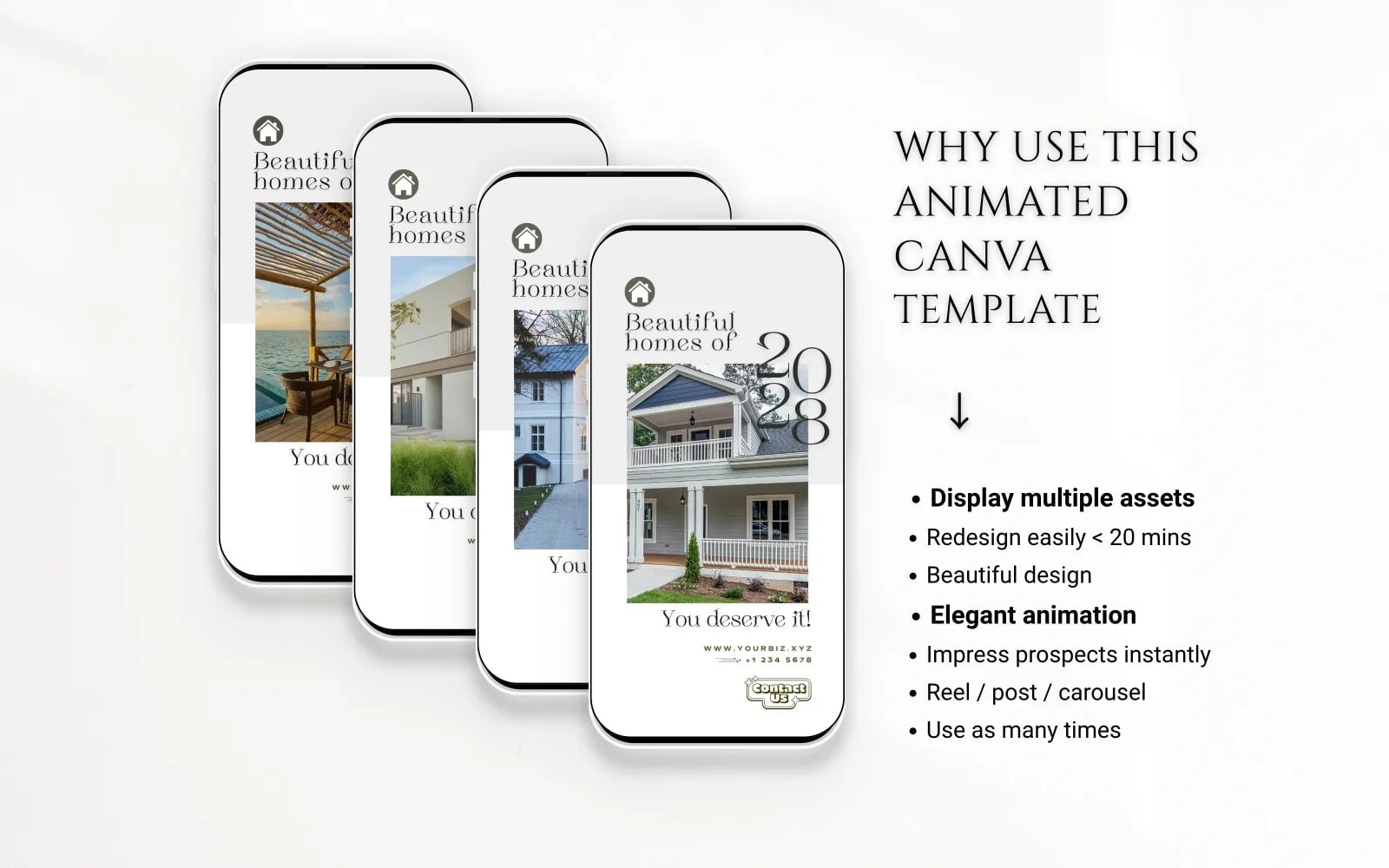 Real Estate Multi-Item Canva Video Reels Template - Elegantly Animated (preview 4 of 6)