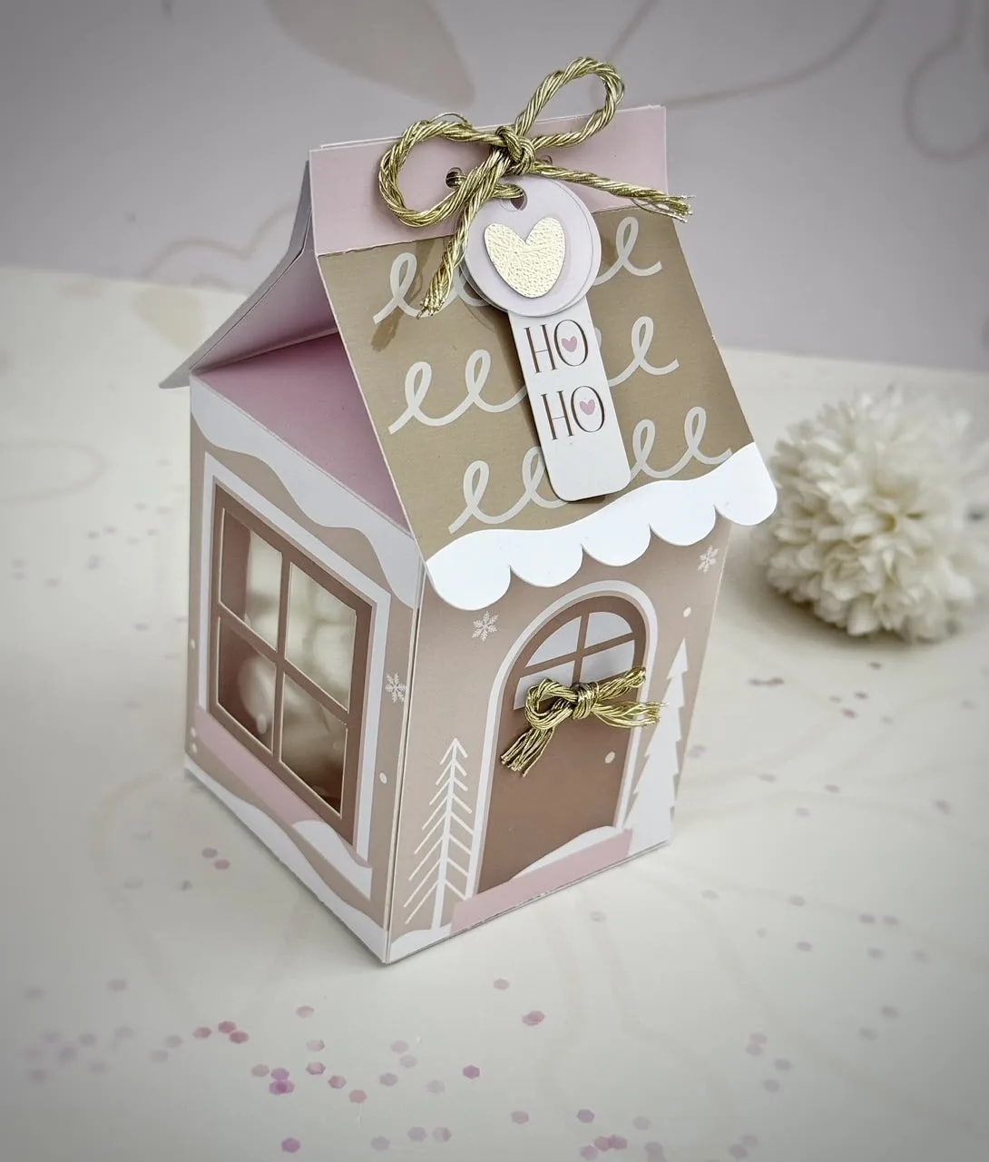Mini Gingerbread House Christmas Favor Box SVG (preview 2 of 4)