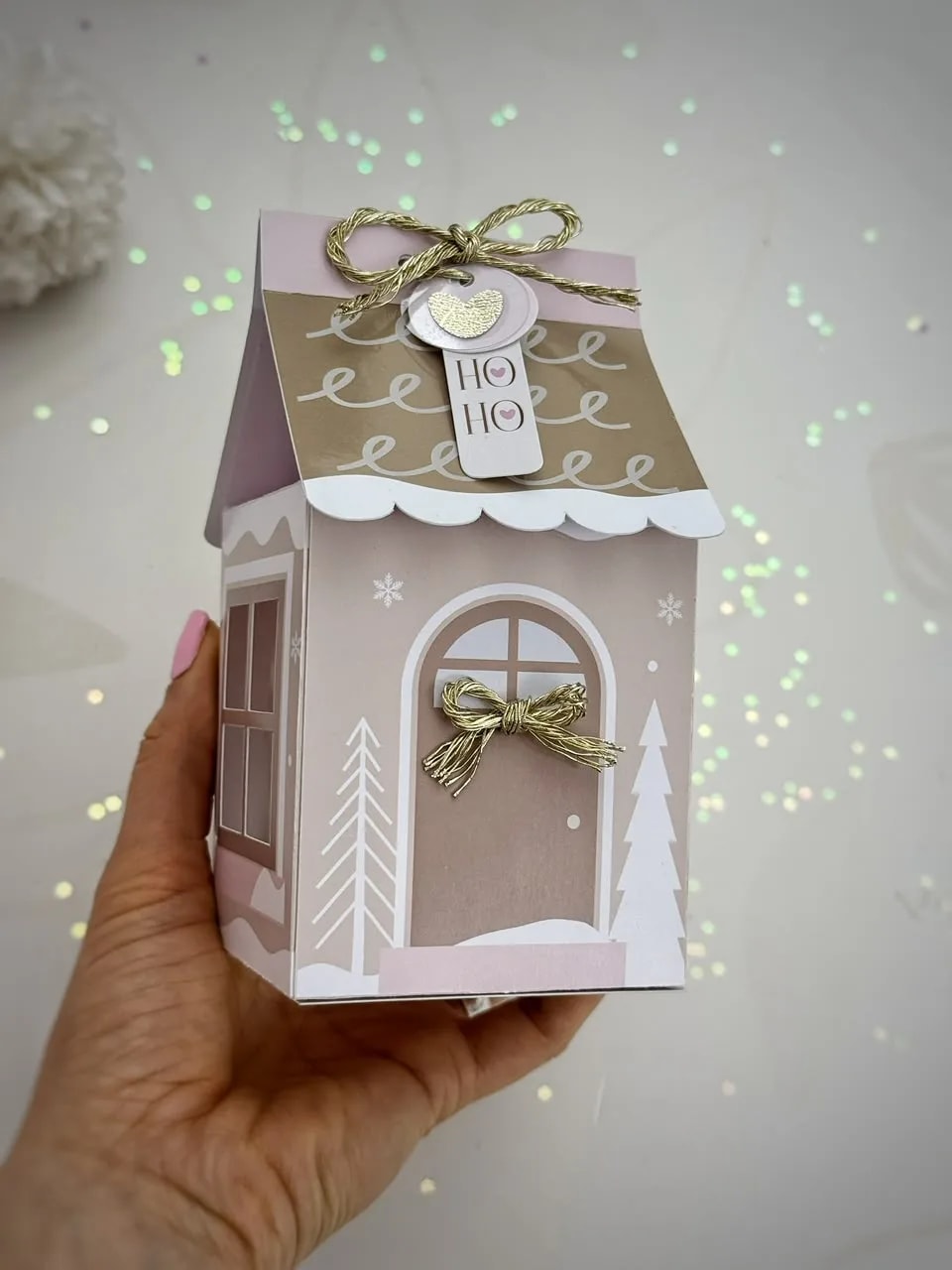 Mini Gingerbread House Christmas Favor Box SVG (preview 3 of 4)