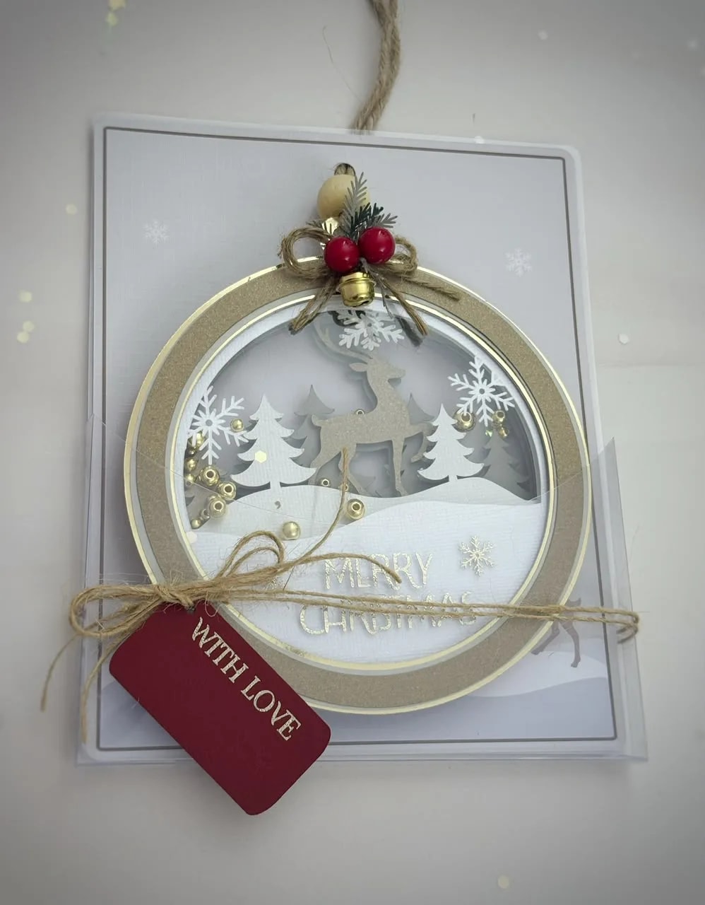 Christmas House Ornament + Free Packaging SVG & Studio3 (preview 4 of 5)