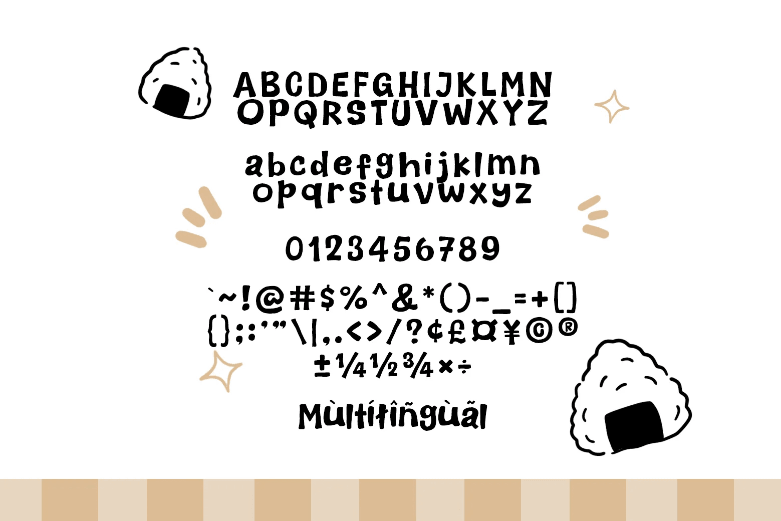 Onigiri Squishy - A Fun & Cozy Font (preview 6 of 6)