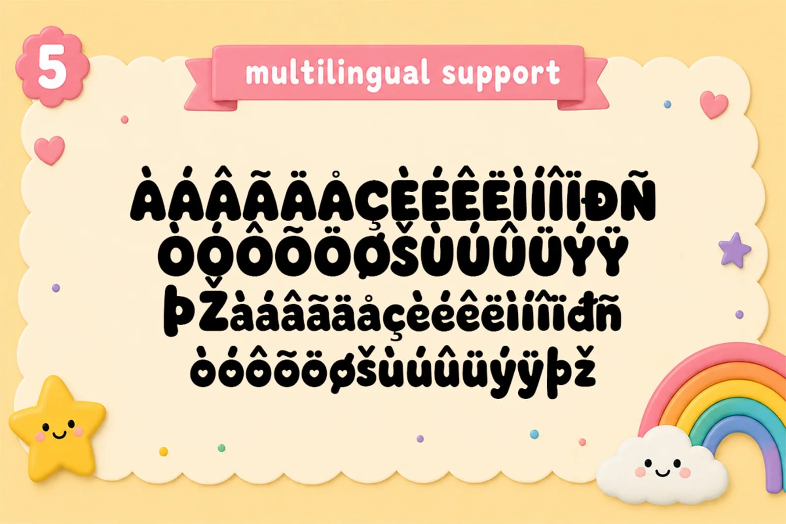 Puff Parade – Cute Bubbly Kids Display Font (preview 5 of 5)