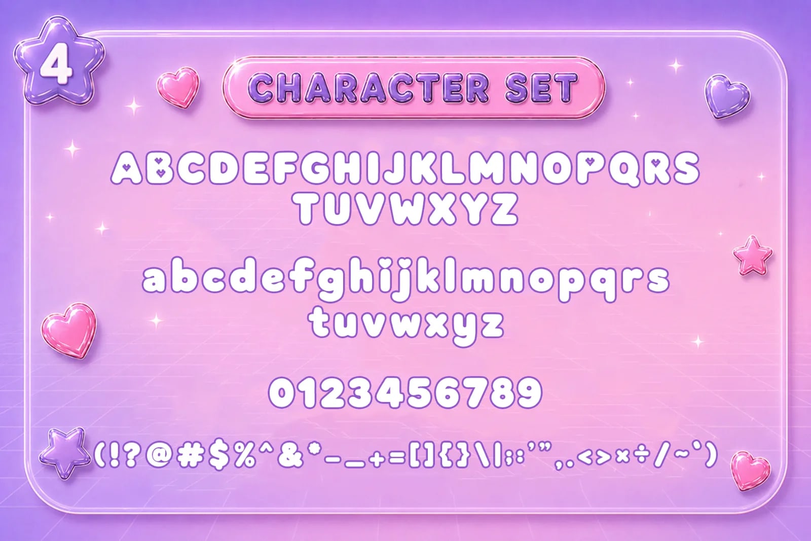 Pixel Kiss – Cute Y2K Bubble Display Font (preview 4 of 5)