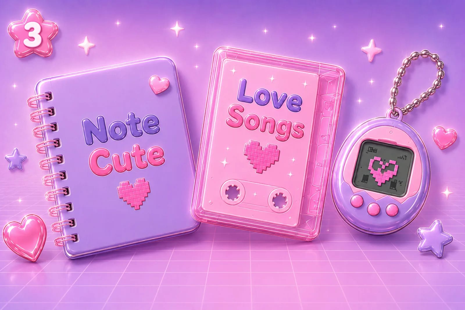 Pixel Kiss – Cute Y2K Bubble Display Font (preview 3 of 5)