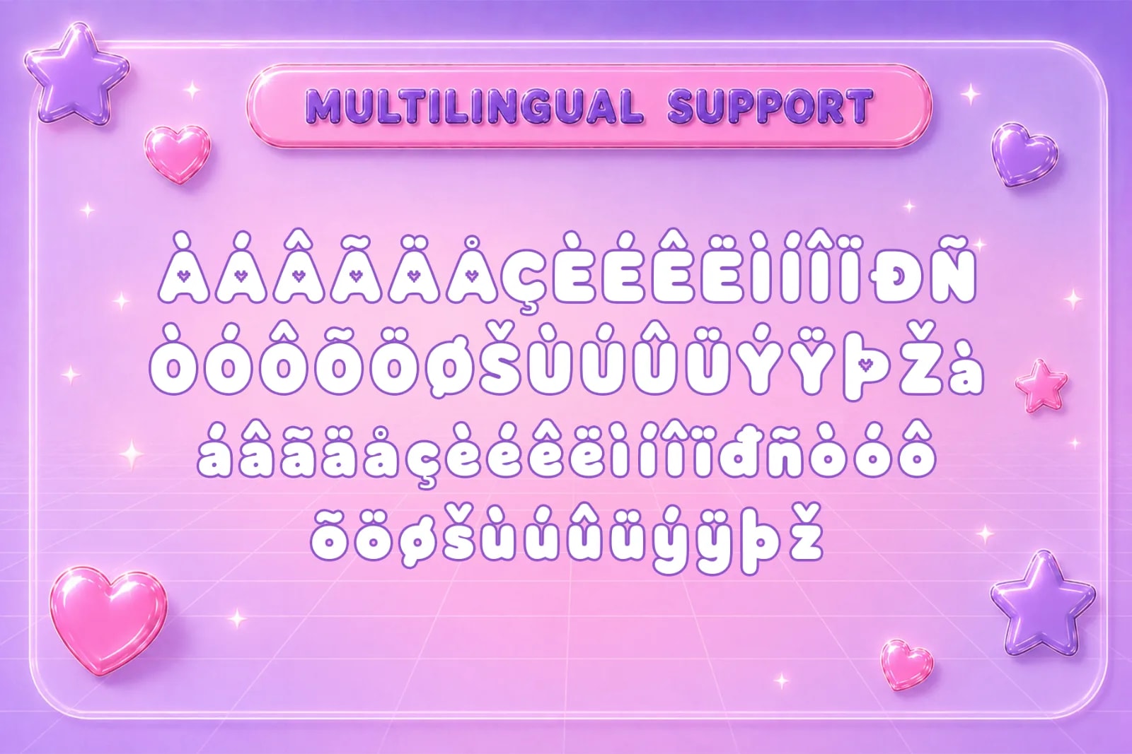 Pixel Kiss – Cute Y2K Bubble Display Font (preview 5 of 5)